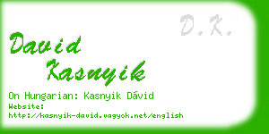 david kasnyik business card